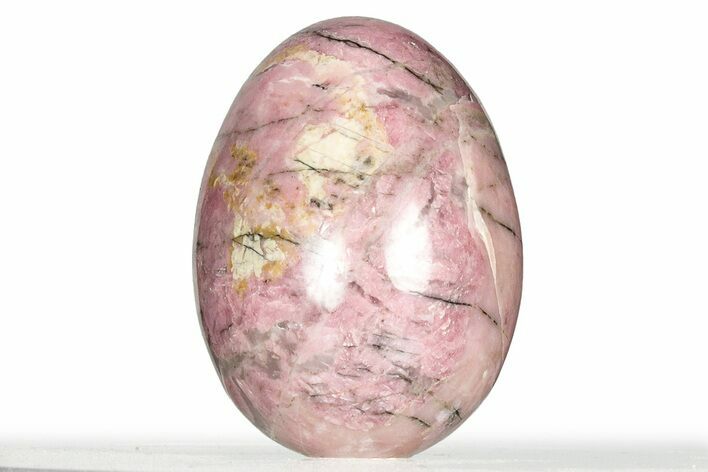 Polished Pink Rhodonite Egg - Yukon, Canada #326775
